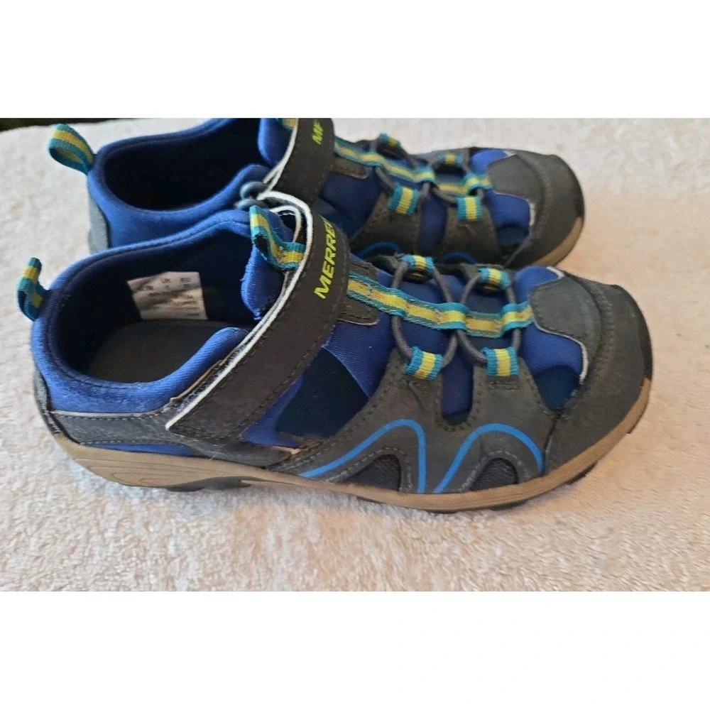 Merrell Hydro Rapid Sport Sandals Black Blue Youth Boys Size 2.0M